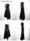 Robe courte modulable - Baby-doll - jersey enduit noir effet cuir