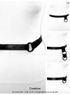 Adjustable black cowhide leather strap - extension - belt -bracelet - Key ring + gun metalsnap ring - 3x15cm