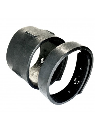 Black leather bracelets - Reversible duo - transformable +9 in 1 - metal fastening