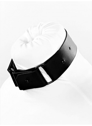 S-3.60 Adjustable necklace - chocker - 3 compound straps - black leather