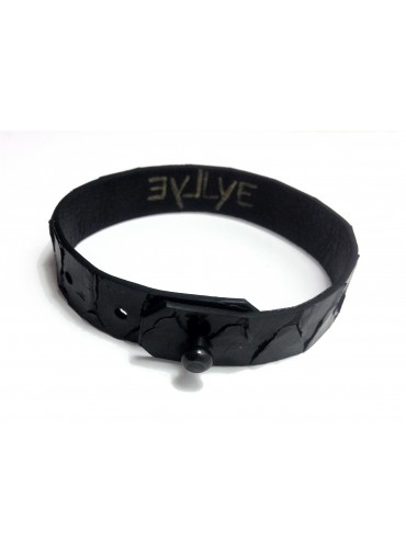 Python leather bracelet 1.5cm - metal fastening