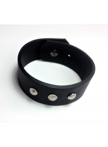 Cowhide leather Bracelet with bubble nails  2.5cm - metal fastening