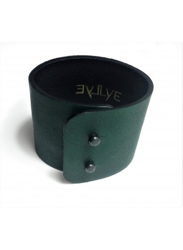 Bracelet Agneau Vert 5cm - fermeture métal