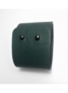 Lambskin leather bracelet in dark green color 5cm - metal fastening