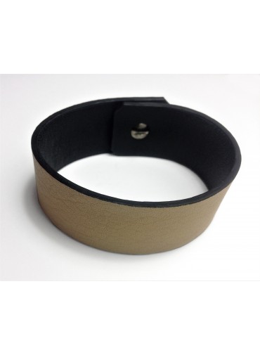 Bracelet Agneau Beige clair 2.5cm - fermeture métal
