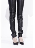 Coated Pants – leather style - pleated on the knees and the waist