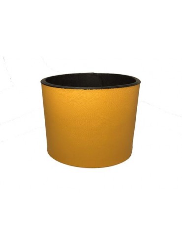Yellow Lambskin leather Bracelet 5cm - metal fastening