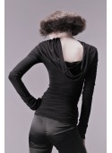 Versatile Top with long sleeves - jersey viscose black