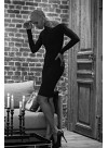 Transformable dress with extralong sleeves - black jersey viscose