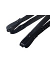 Double belt - adaptable  size -  4 metal rings - black lambskin leather pyramide pattern 2 rows