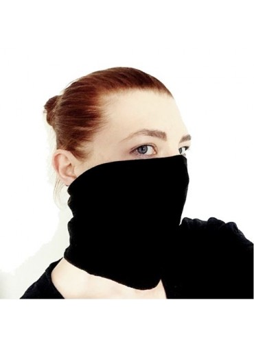 Transformable Face Mask in fabric - Black jersey viscose