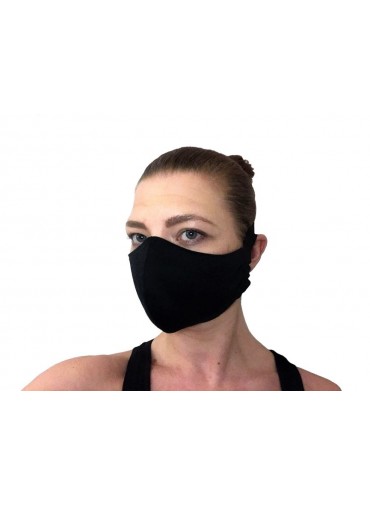 Face Mask in fabric - black stretch cotton