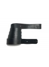 Sangle ajustable cuir vachette noir - extension - ceinture + anneau mousqueton canon de fusil - 3x125cm