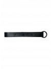 Adjustable black cowhide leather strap - extension - belt + gun metalsnap ring - 3x60cm