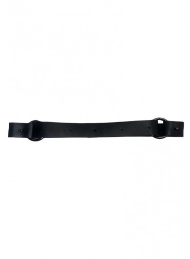 Sangle ajustable cuir vachette noir - extension - ceinture + anneau mousqueton canon de fusil - 3x60cm