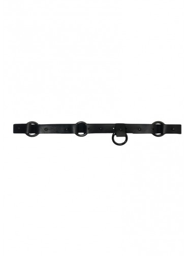 Sangle ajustable cuir vachette noir - extension - ceinture - bracelet - porte-clé + anneau mousqueton canon de fusil - 3x10cm