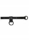 Adjustable black cowhide leather strap - extension - belt + gun metalsnap ring - 2x60cm