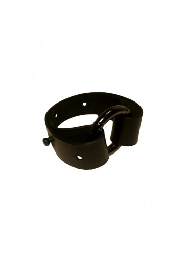Sangle ajustable cuir vachette noir - extension - ceinture + anneau mousqueton canon de fusil - 2x30cm