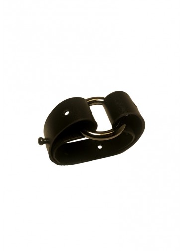 AS-VaN-2.30 - Adjustable black cowhide leather Strap-Bracelet-Belt-Extension + gun metal snap ring- 2x30cm