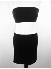Crop Top - Black jersey viscose or coated jersey