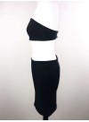 Crop Top - Black jersey viscose or coated jersey