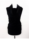 Versatile hooded Top-Dress - black jersey viscose