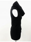 Top à capuche modulable - jersey viscose noir