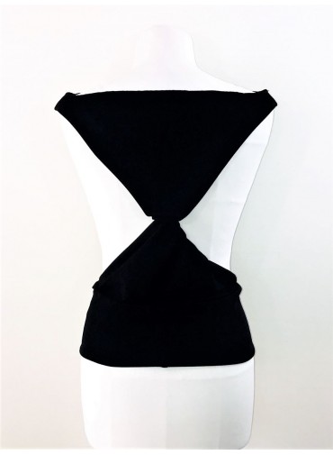 Transformable Tank-top twisted back - black or white jersey viscose 