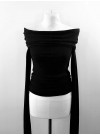 Transformable Top Dress with extralong sleeves - black jersey viscose