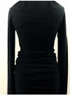 Transformable dress with extralong sleeves - black jersey viscose