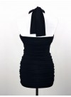 Transformable dress crossed neckline - black jersey viscose