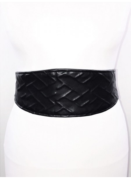 Adjustable Oblongue shape Belt - embossed simili leather