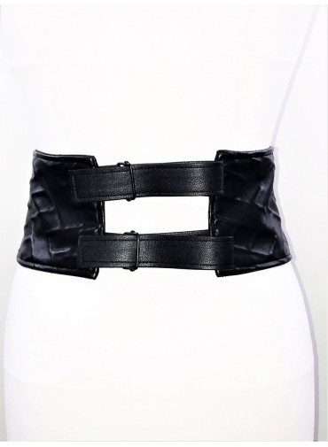 Rectangular adjustable belt - embosed simili leather