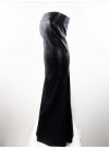 Robe longue modulable évasée - jersey enduit noir effet cuir