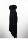 Transformable asymetrical silk skirt - double veil - black satin belt