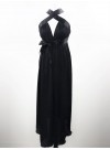 Robe courte transformable - soie noire en dégradé - décolleté ruban satin ajustable