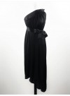 Transformable short dress - Black asymetrical silk veil + ajustable satin ribbon