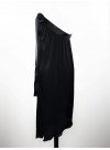 Robe courte transformable - soie noire en dégradé - décolleté ruban satin ajustable