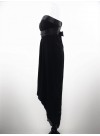Robe courte transformable - double voile de soie assymétrique - décolleté satin ajustable