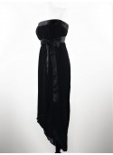 Short asymmetrical dress - versatile - double veil with satin adjustable neckline