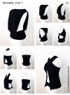 Transformable tank top 7 in 1 - wide armohles- black or white jersey viscose
